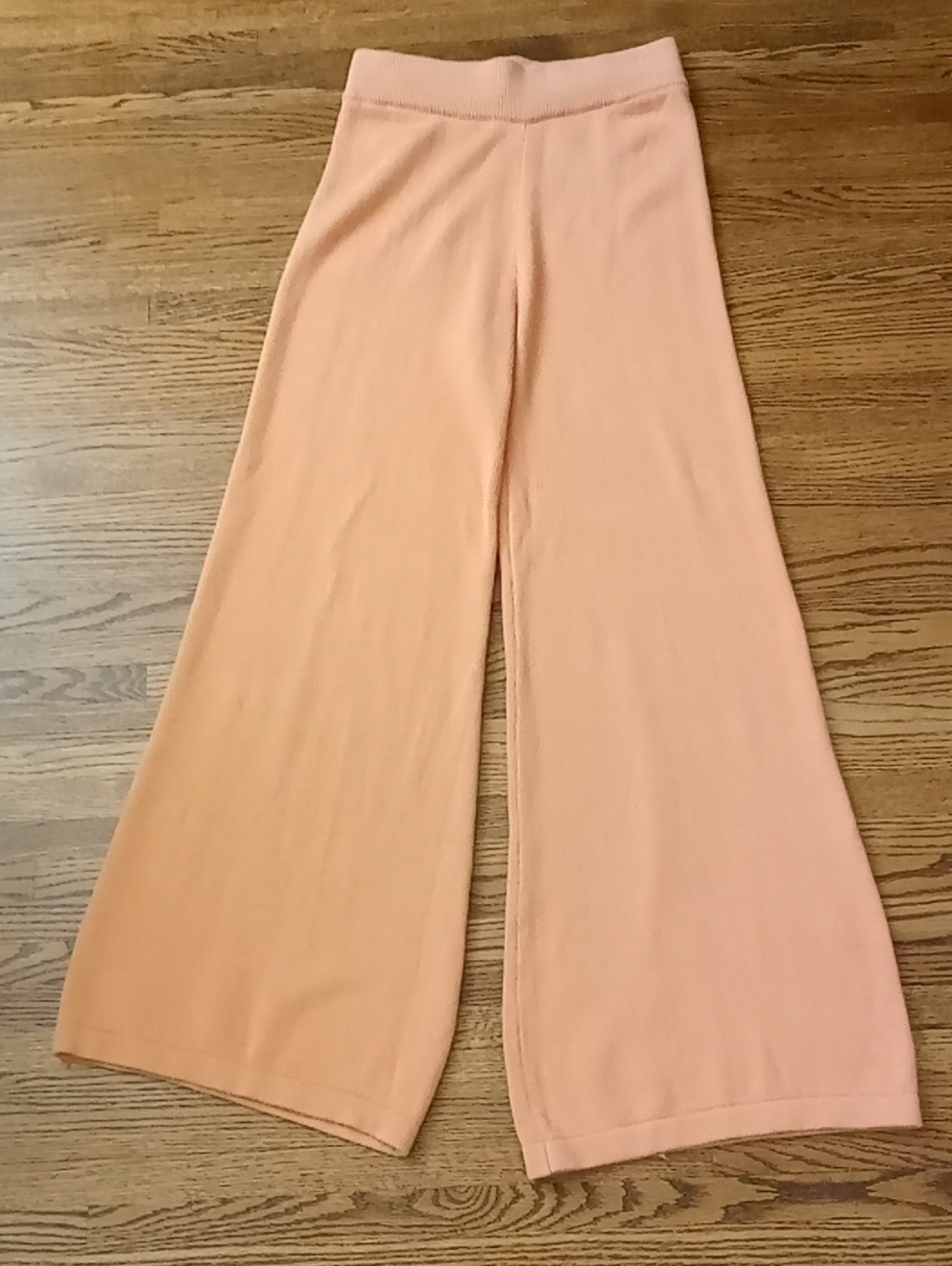 Faun Cotton Wide-Leg Knit Pants in Peach Size Large W 14-18" R 13" I 33"